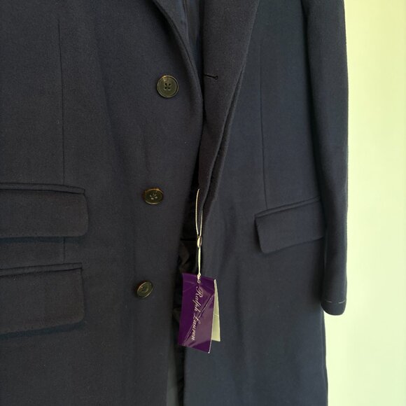 Ralph Lauren Purple Label Men's Brushed Wool Blue Coat Size 40R - Picture 4 of 9